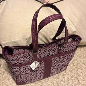 Brand new!! Signature Purple Coach Baby Bag
